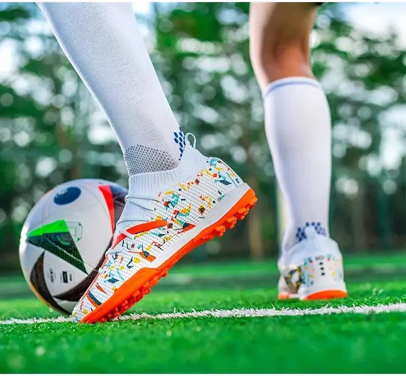 Homens sapatos de futebol longos picos chuteiras de futebol sapatos esportivos indoor botas de futebol profissional transporte da gota unisex respirável macio