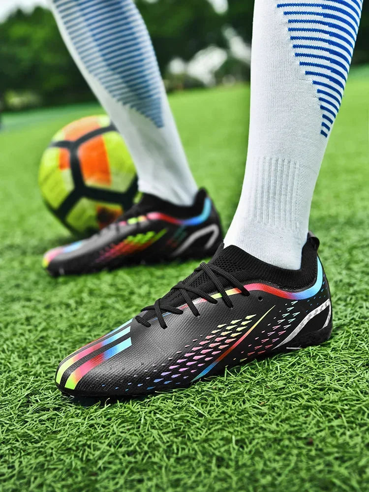 Novos homens sapatos de futebol adulto crianças confortáveis botas de futebol de alta qualidade respirável esporte ao ar livre sapatos de treinamento antiderrapante fg