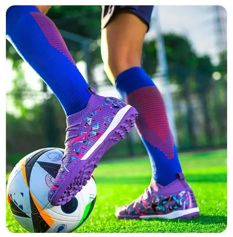 Homens sapatos de futebol longos picos chuteiras de futebol sapatos esportivos indoor botas de futebol profissional transporte da gota unisex respirável macio