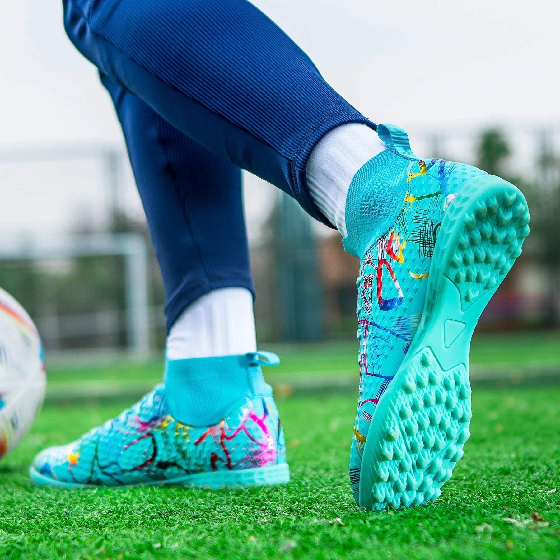 Sapatos de futebol profissional High Top para homens, TF unhas quebradas unhas curtas, esportes ao ar livre, tênis de competição