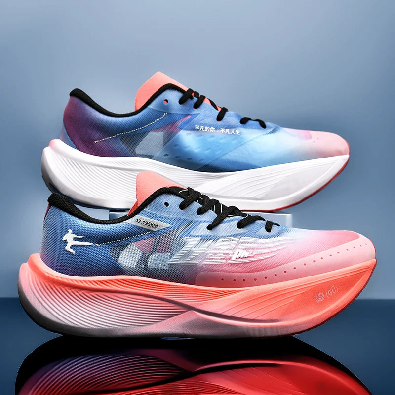Homens confortáveis malha respirável tênis ultra-leve placa de carbono tênis feminino maratona sapatos de corrida sapato de treinamento de luxo